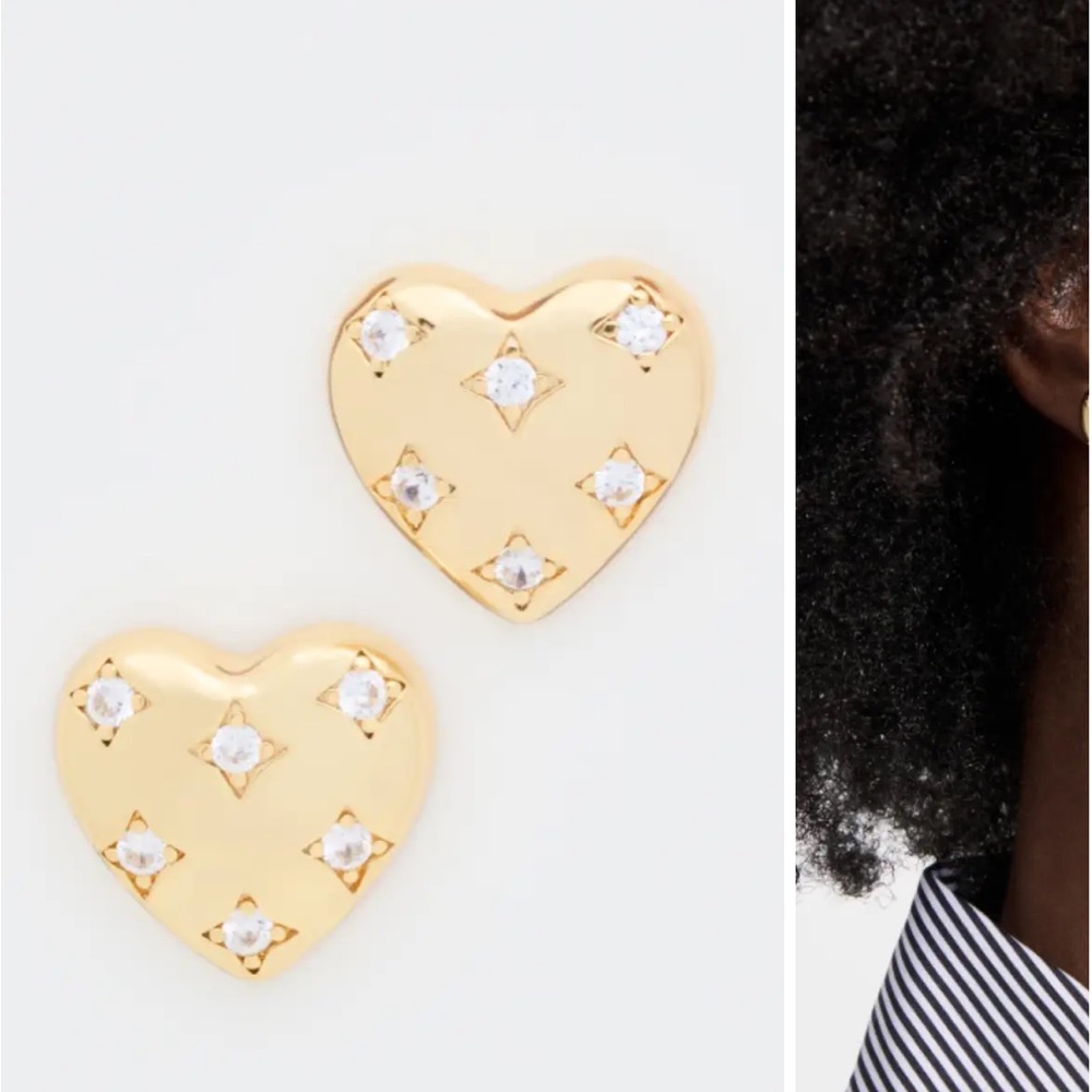 Shashi Ana B. Stud heart earrings NWT